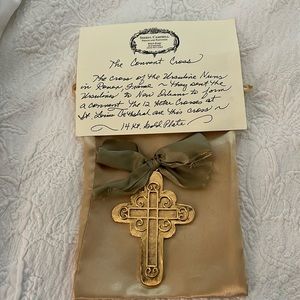 14 kt gold plate convent cross